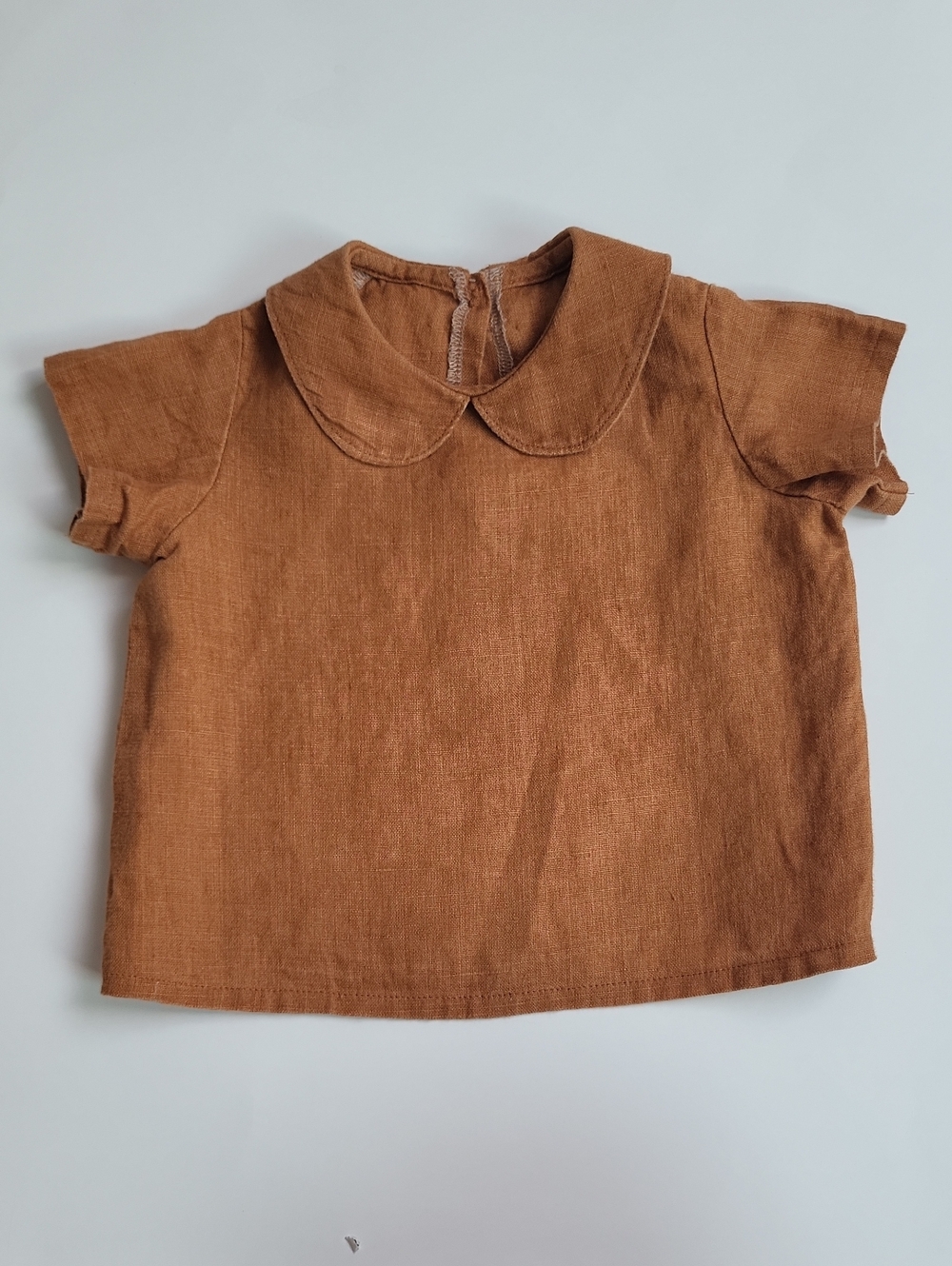 Unbranded Toddler Peter Pan Collar Top in Rust